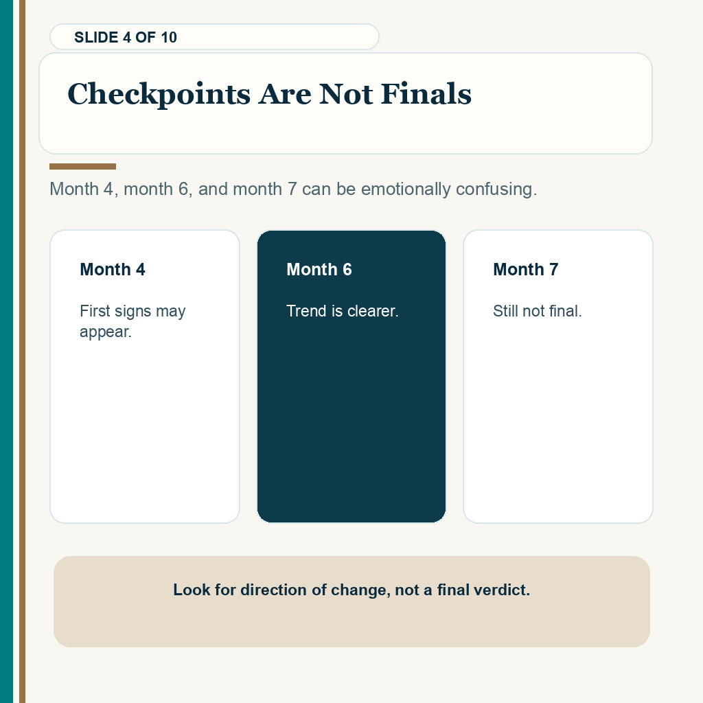 Month 4 to month 7 hair transplant growth checkpoints.