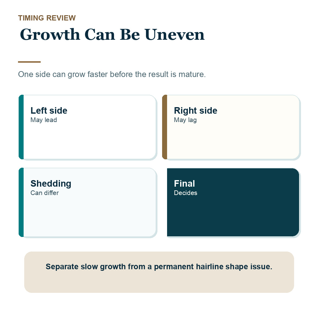 Uneven hairline after hair transplant carousel slide 3 about growth can be uneven.
