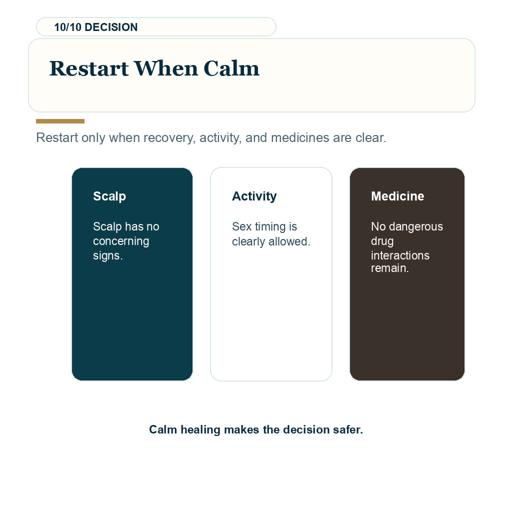 Viagra Cialis after hair transplant showing restart when calm guidance.