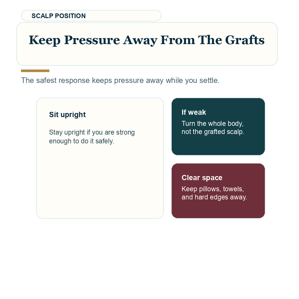 Vomiting after hair transplant support visual about keep pressure away from the grafts