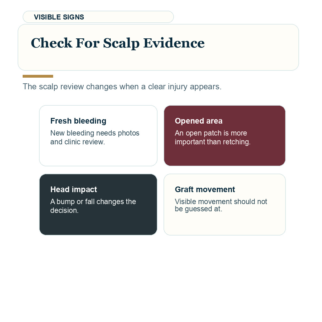 Vomiting after hair transplant support visual about check for scalp evidence