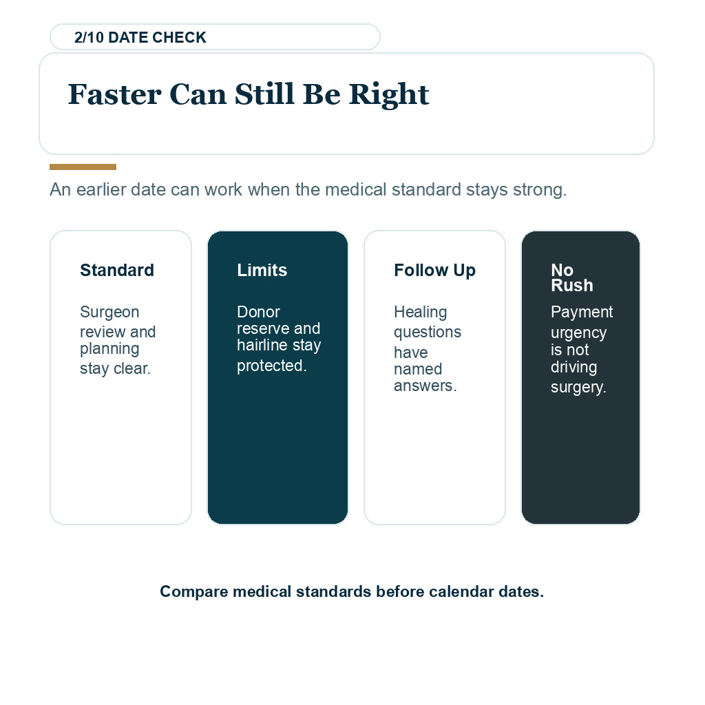 Waiting for the right surgeon slide 2 explaining faster can still be right.