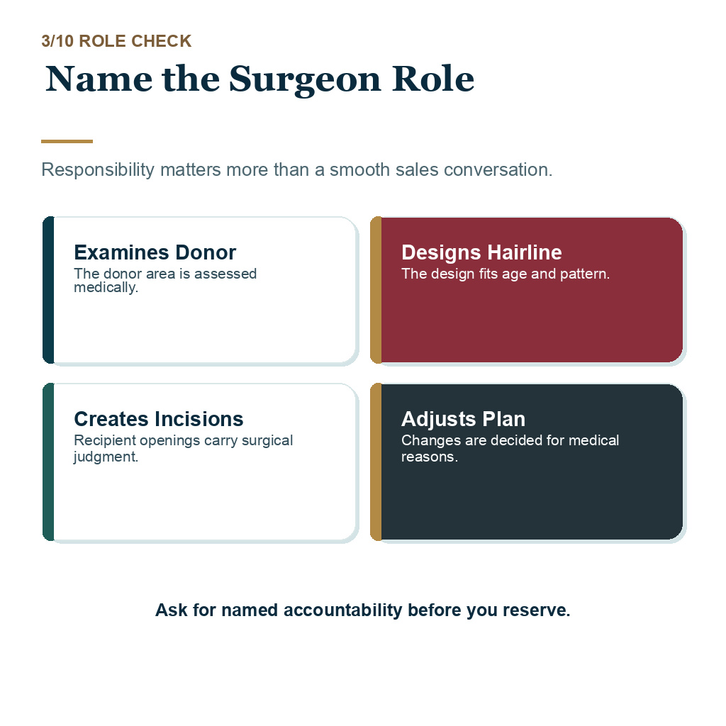 Waiting for the right surgeon slide 3 explaining name the surgeon role.