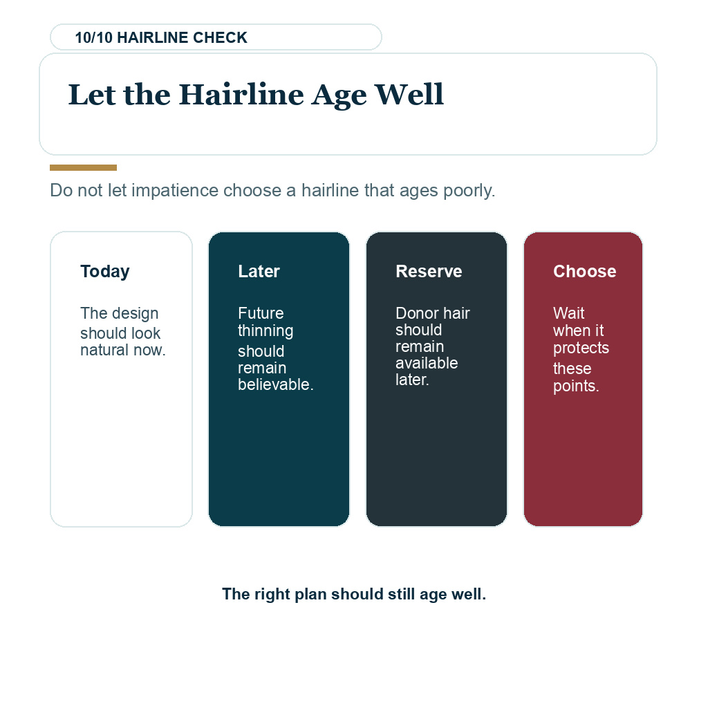 Waiting for the right surgeon slide 10 explaining let the hairline age well.
