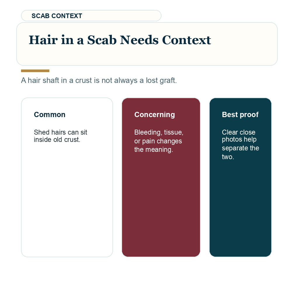 Hair in a scab context guidance after hair transplant washing