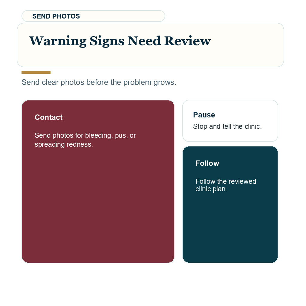 Warning signs guidance after washing a hair transplant