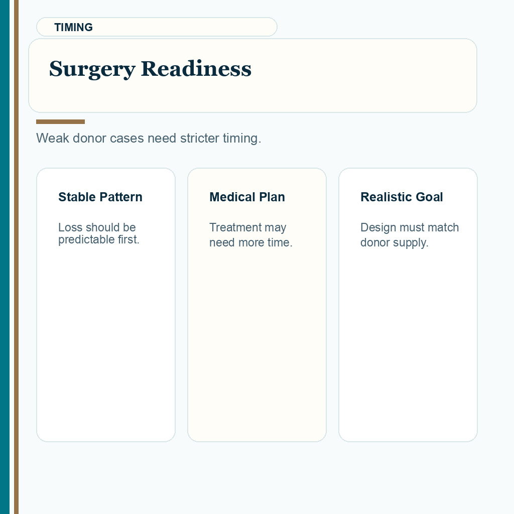 Weak Donor Area Hair Transplant Planning slide 5 showing surgery readiness