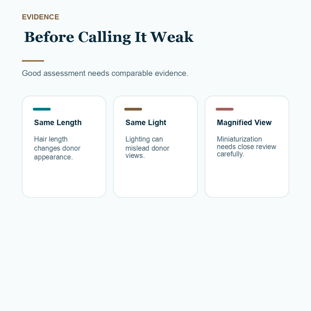 Weak Donor Area Hair Transplant Planning slide 6 showing before calling it weak