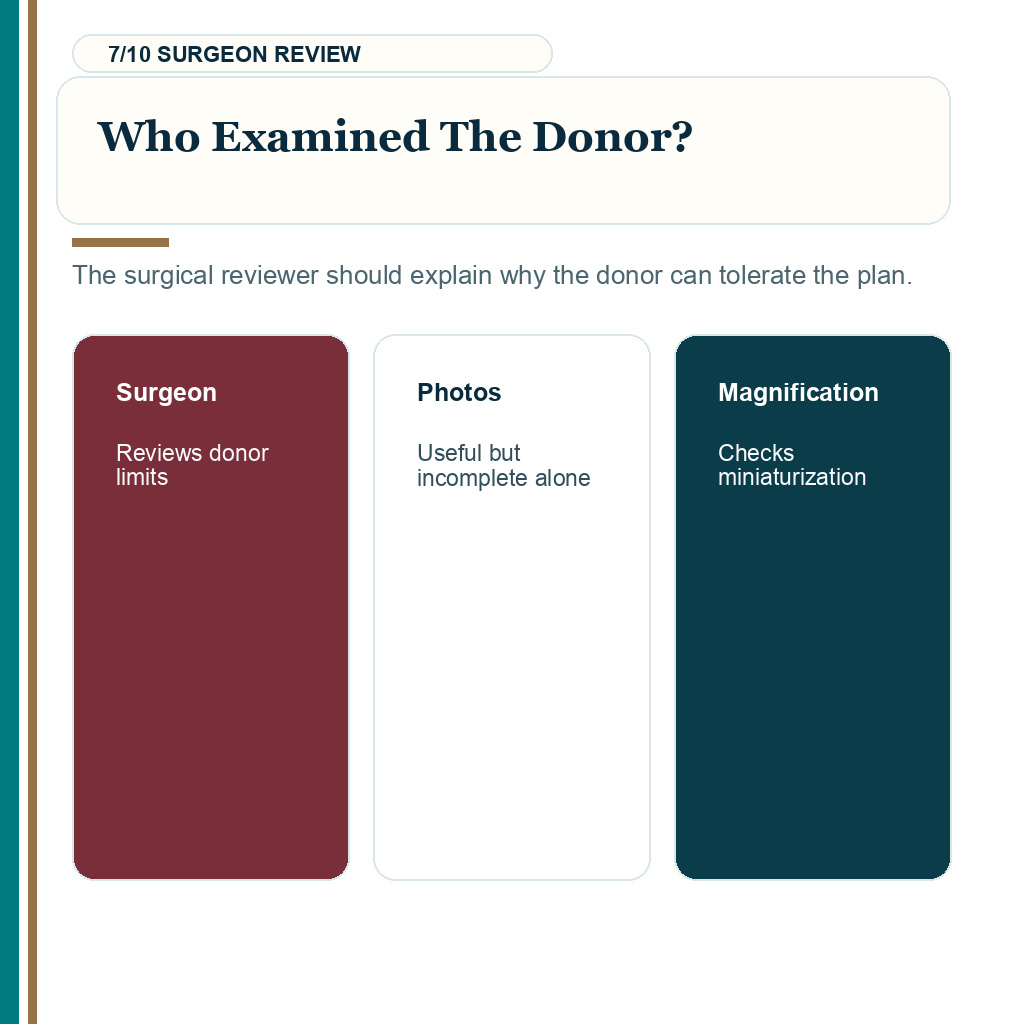 Weak donor high graft quote, who examined the donor?