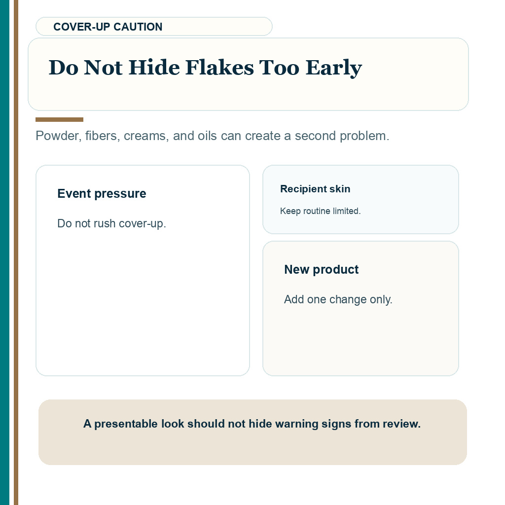 White flakes after hair transplant slide explaining do not hide flakes too early