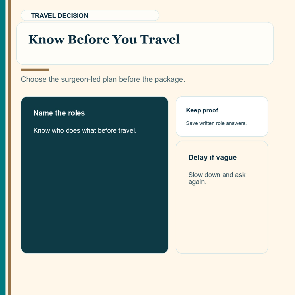 Who performs hair transplant surgery slide 10 explaining know before you travel