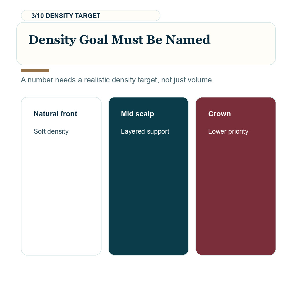 Graft number comparison carousel slide 3 of 10 about density goal must be named.