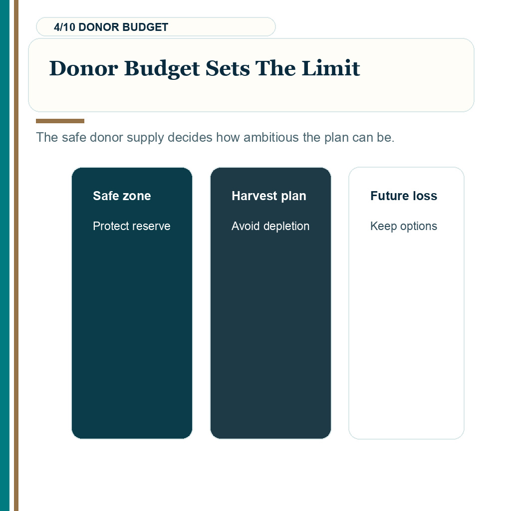 Graft number comparison carousel slide 4 of 10 about donor budget sets the limit.