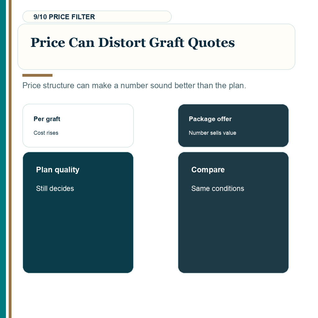 Graft number comparison carousel slide 9 of 10 about price can distort graft quotes.