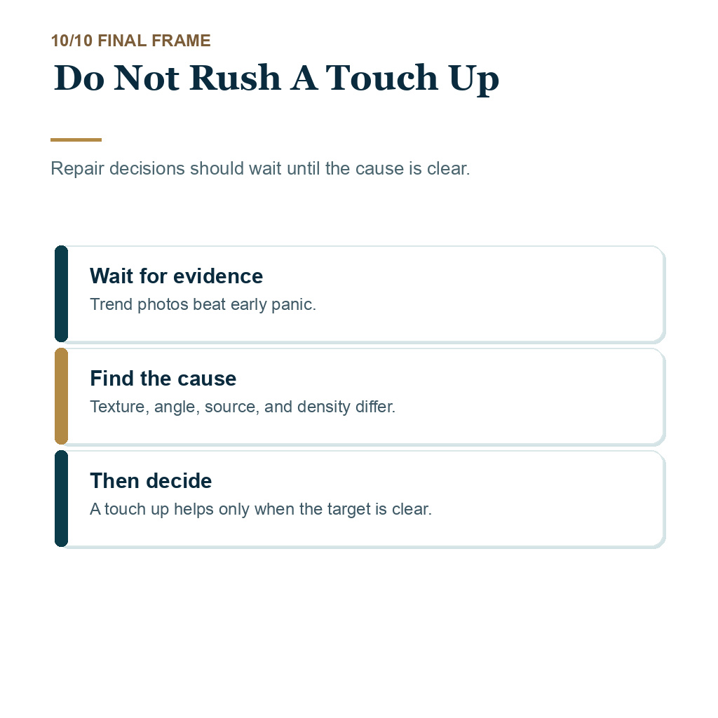 Wiry transplanted hair planning slide 10 about do not rush a touch up.