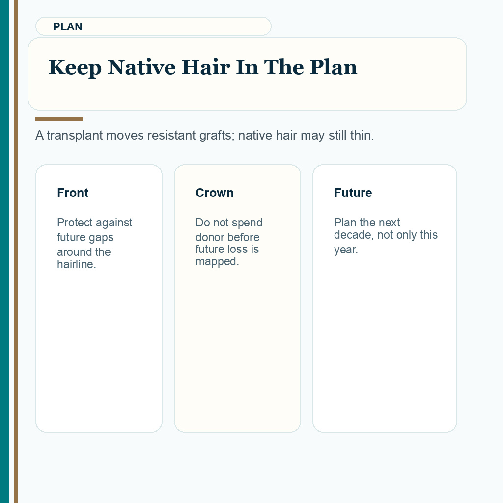 Carousel slide about native hair planning before FUE
