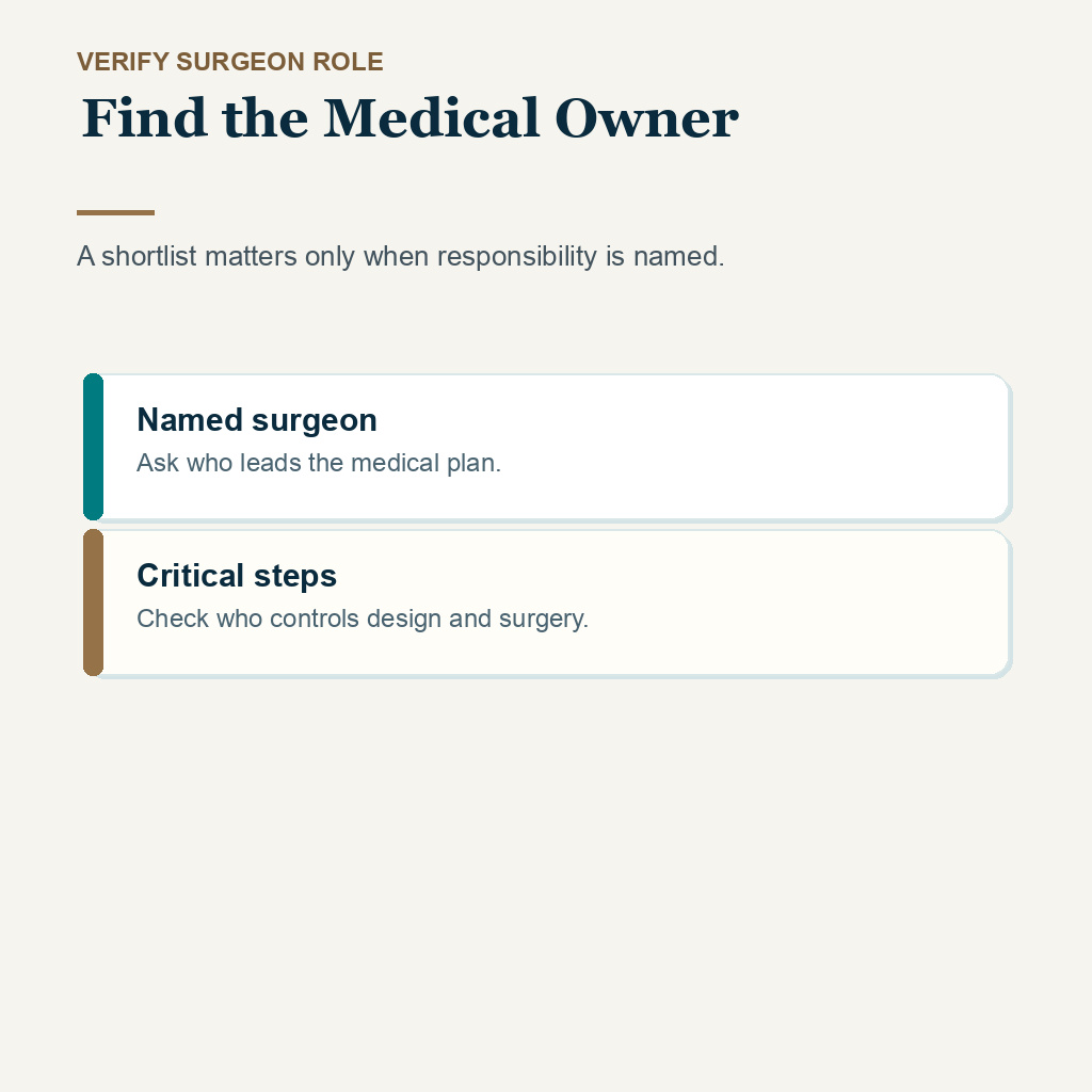 Find the Medical Owner AI clinic shortlist verification slide