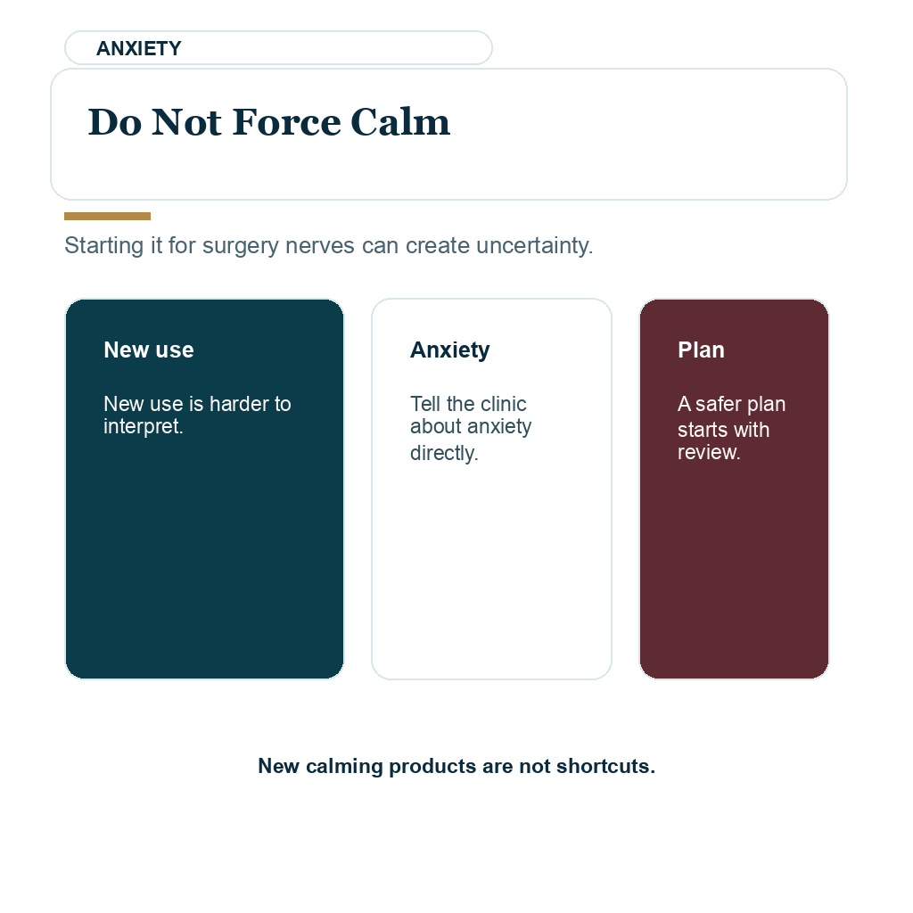 Ashwagandha before FUE should not be started just to force calm.