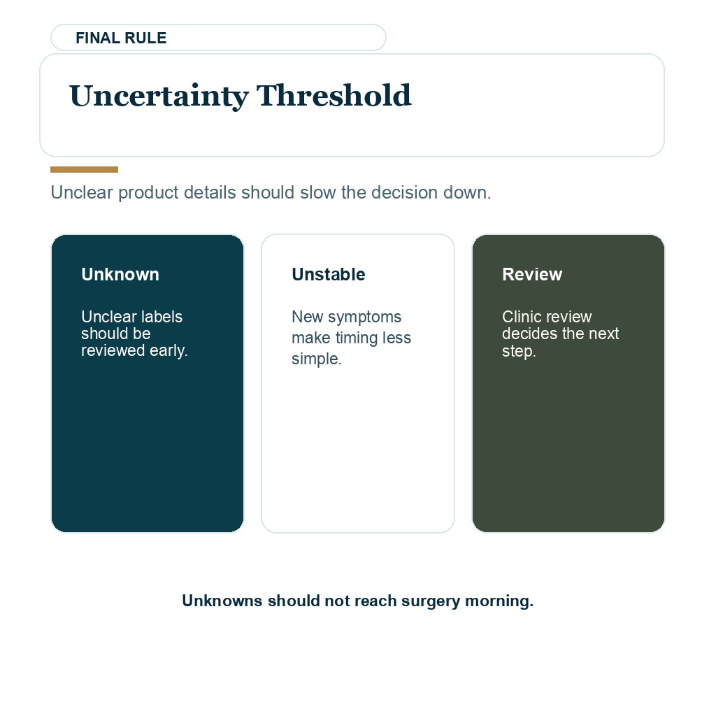 Ashwagandha before FUE uncertainty should trigger clinic review before travel or surgery day.