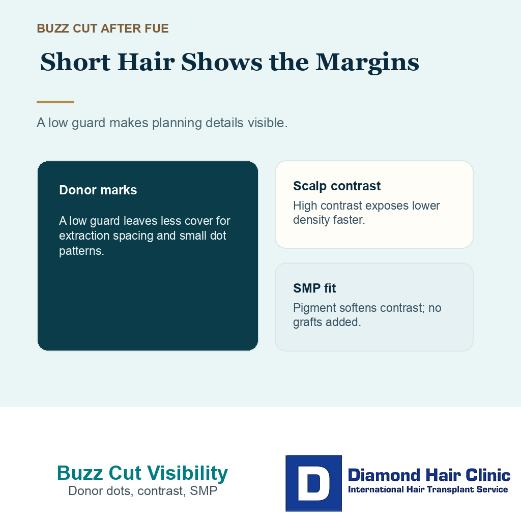 Support card showing short hair density donor SMP and no surgery planning checks