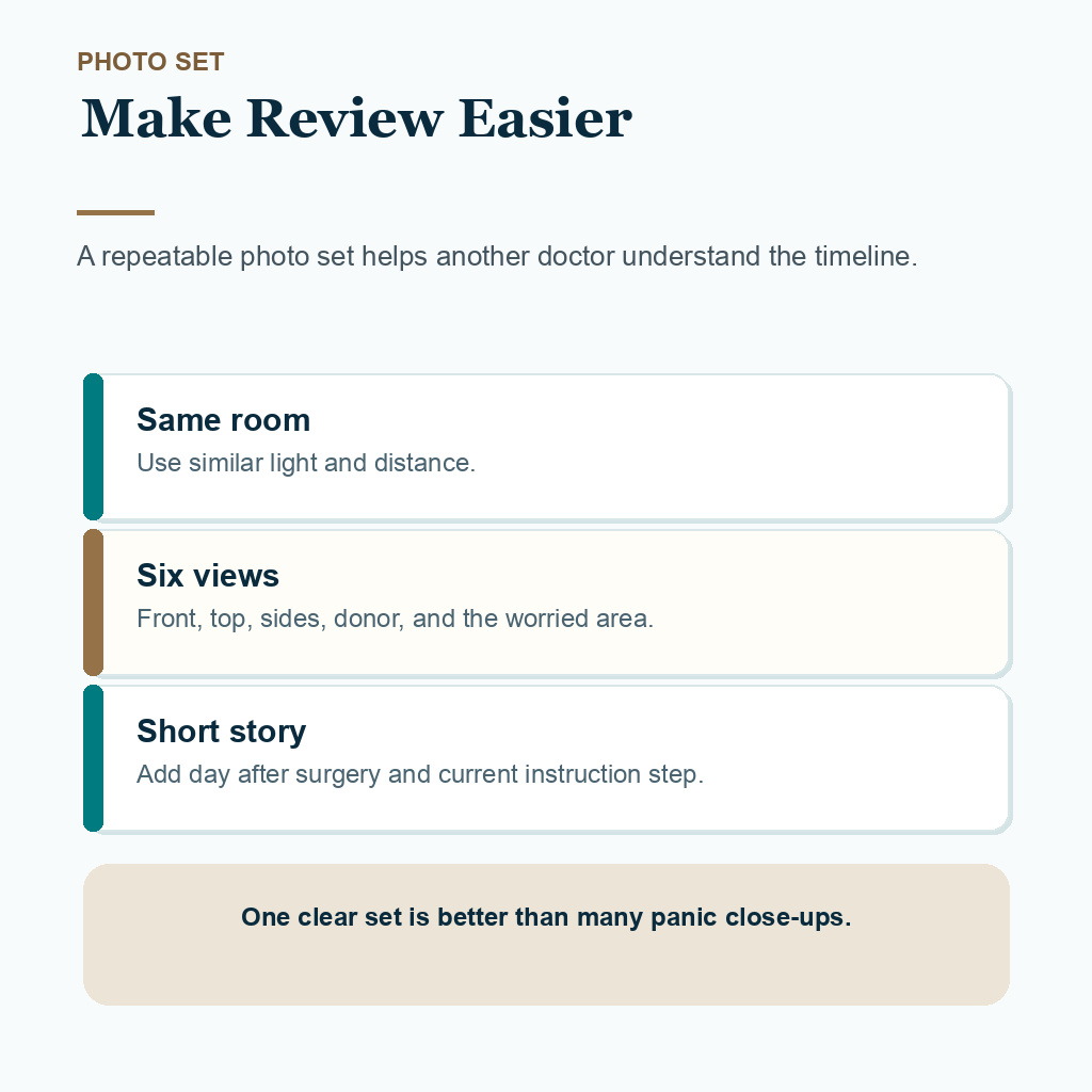Carousel slide explaining how to make follow up photos easier to review