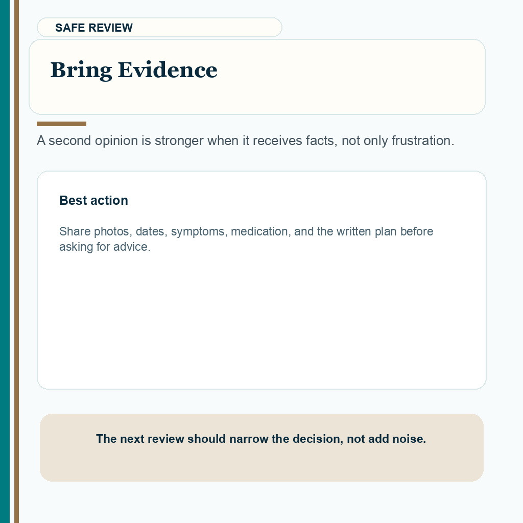 Carousel slide explaining how evidence supports a safer second opinion