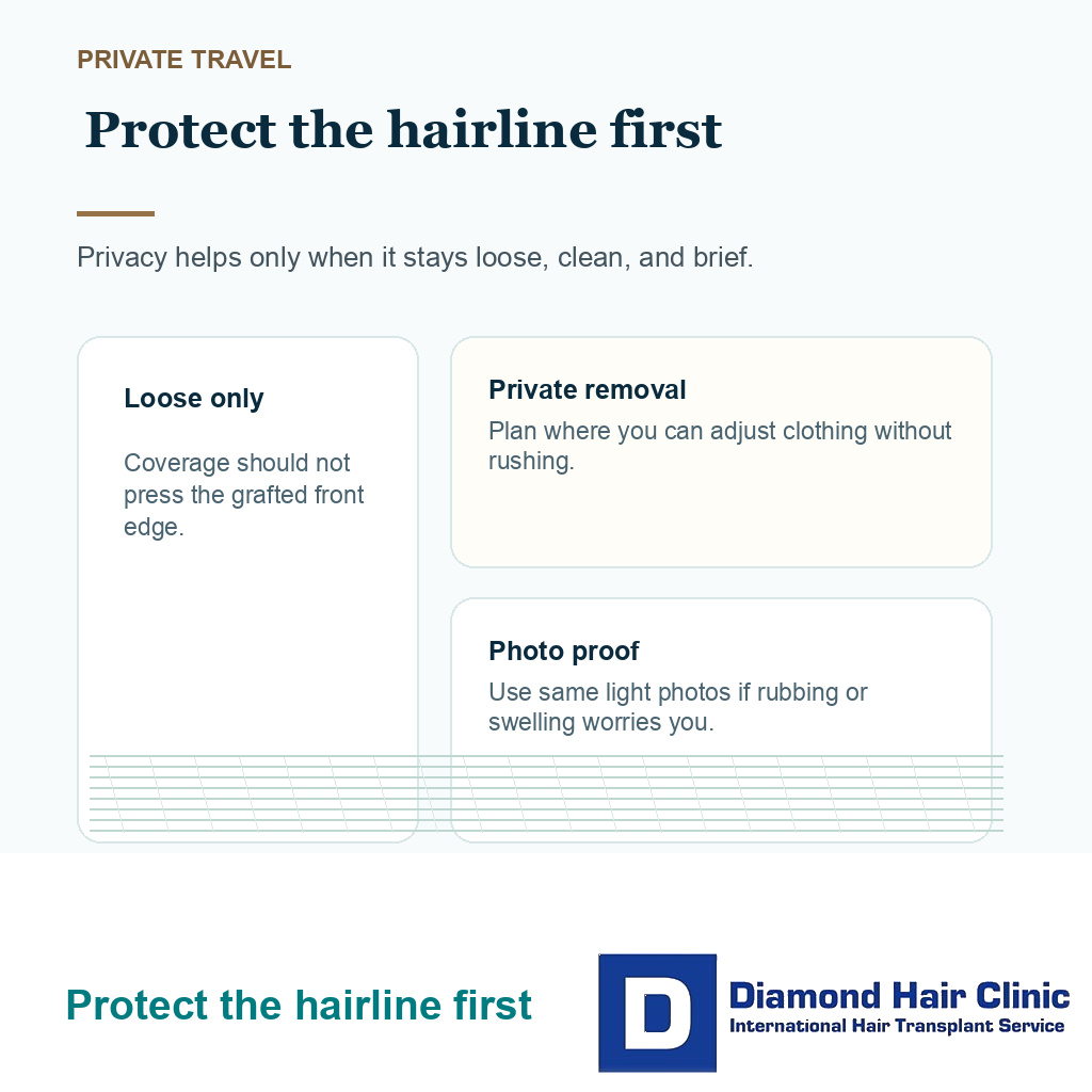 Private travel hierarchy for protecting a female hairline after FUE