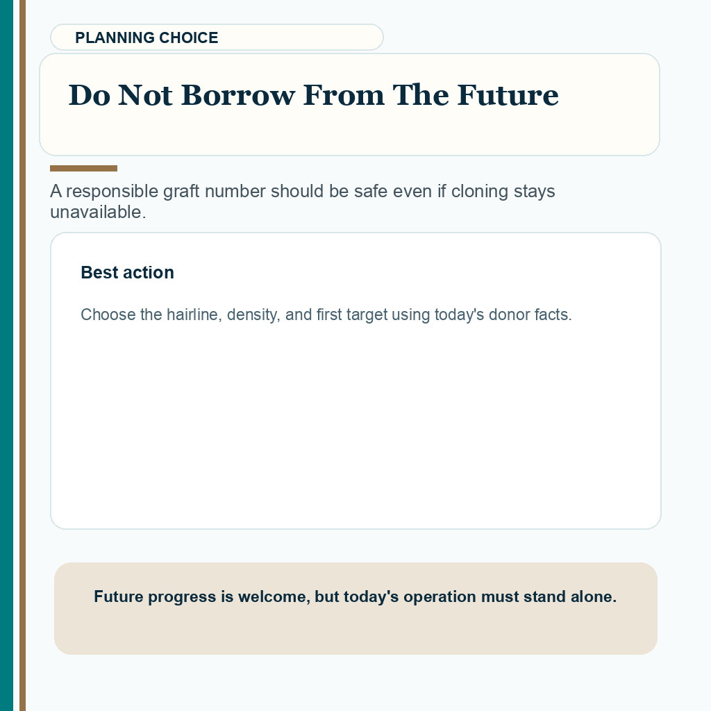 Carousel slide explaining why today's graft number should not borrow from future cloning