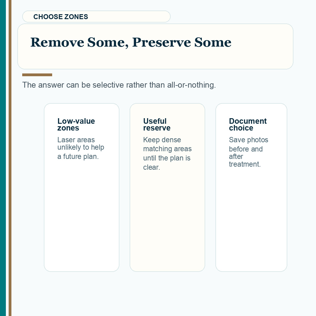 Carousel slide about choosing laser zones when donor reserve may matter