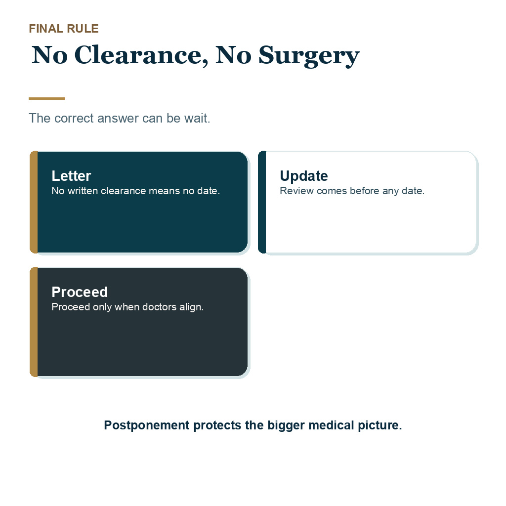 Organ transplant hair transplant carousel image about pausing until medical clearance