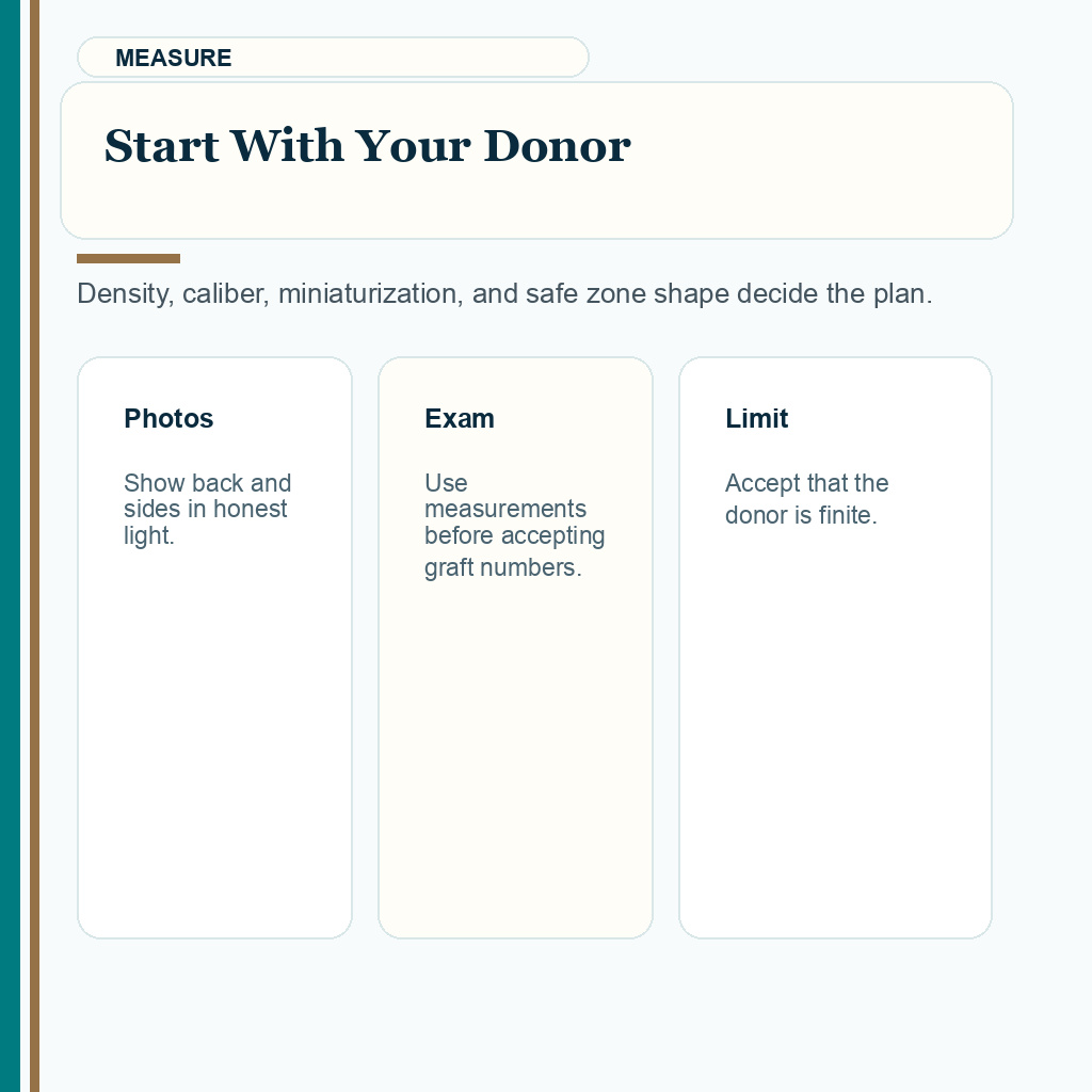 Carousel slide about measuring your own donor area before hair transplant