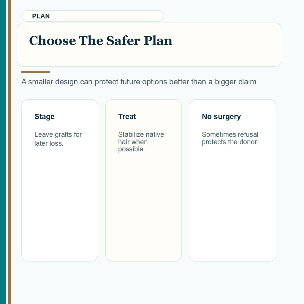 Carousel slide about choosing a smaller safer donor plan