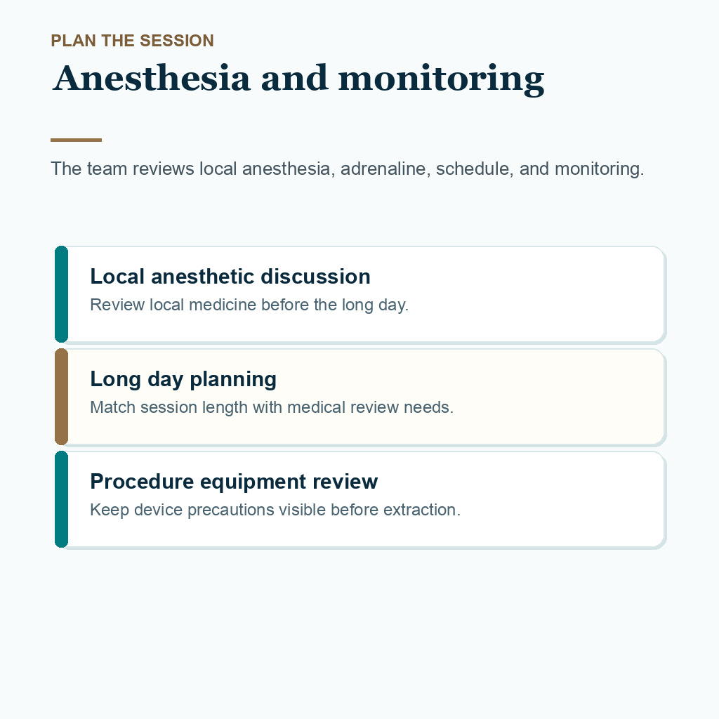 Anesthesia and monitoring pacemaker or ICD FUE planning slide