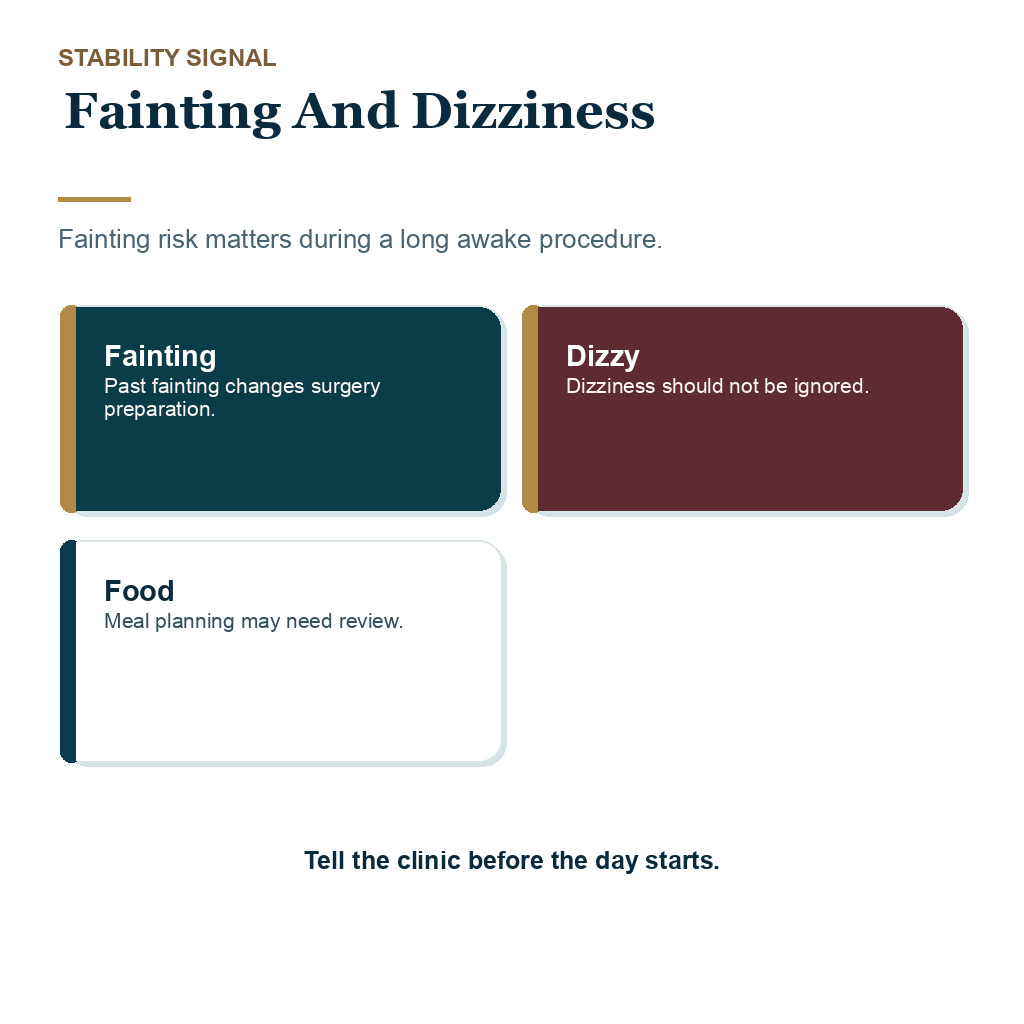 Period during hair transplant planning image about fainting and dizziness