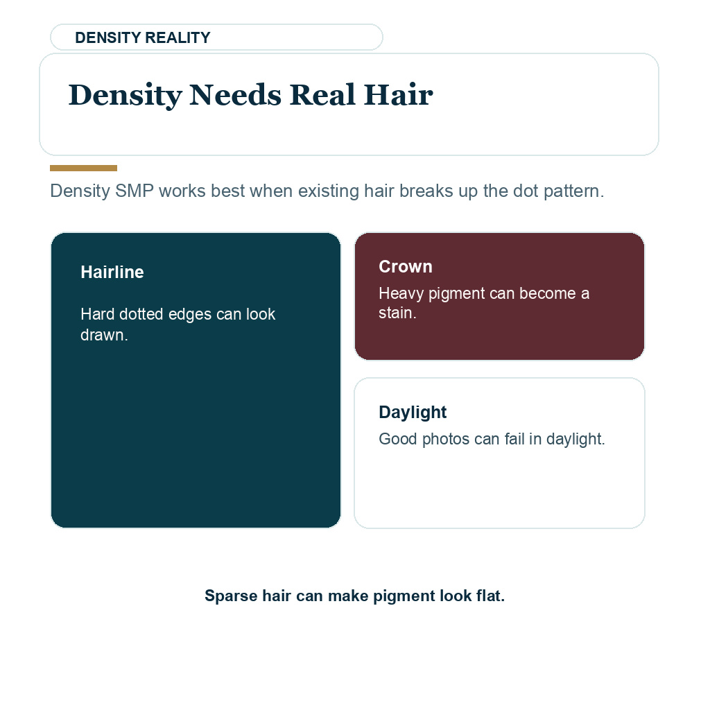 Real hair density and scalp micropigmentation planning