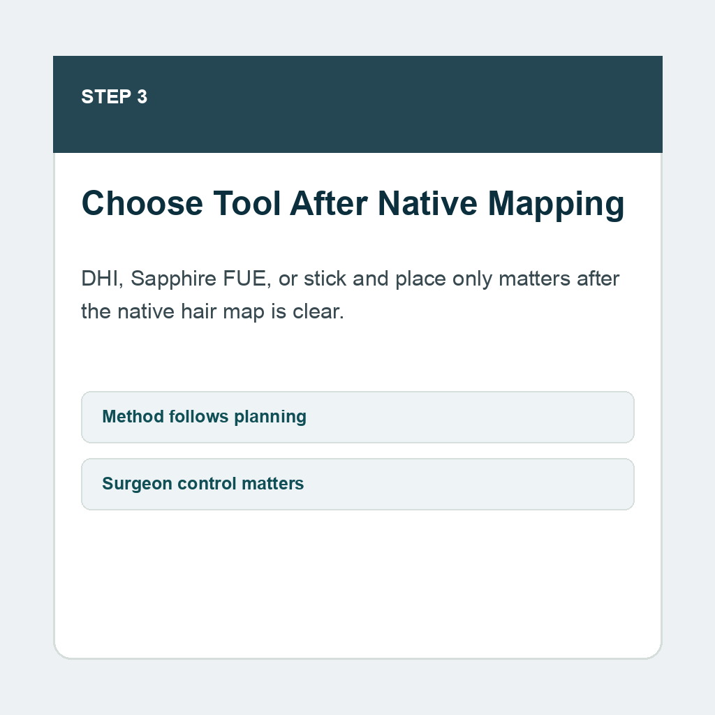 Carousel slide 3 about native hair placement planning