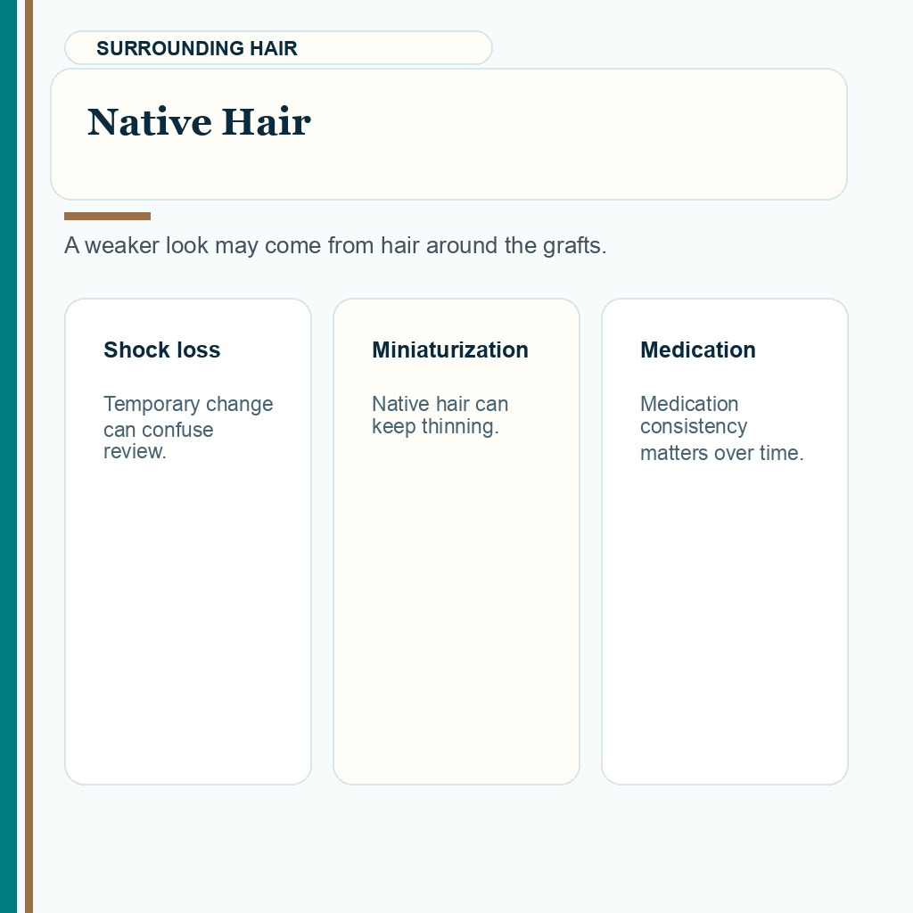 Carousel slide about native hair changes after hair transplant