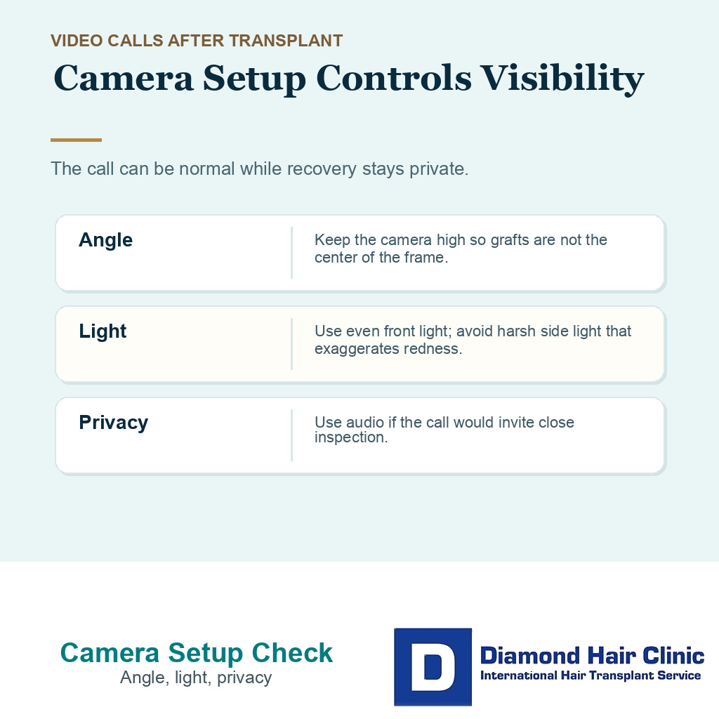 Camera setup choices for video calls after FUE