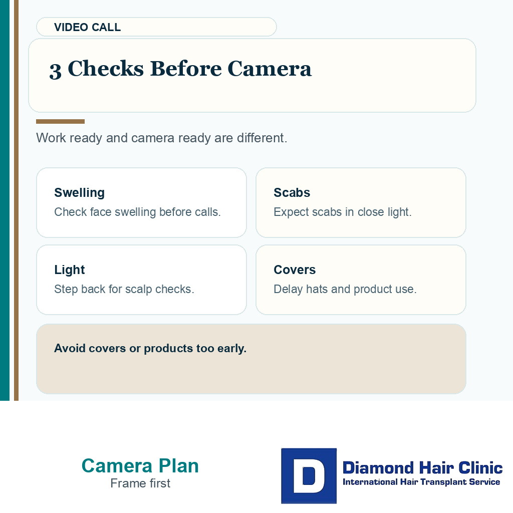 Camera setup choices for video calls after FUE