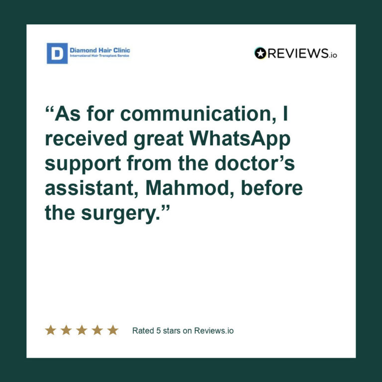 Patient review: As for communication, I received great WhatsApp support from the doctor’s assistant, Mahmod, before the surgery.