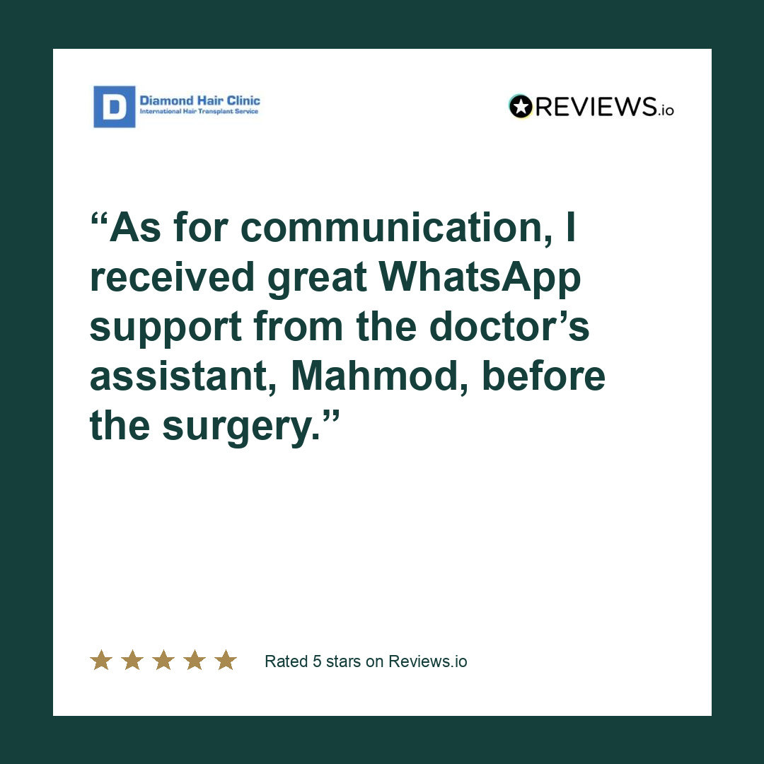 As for communication, I received great WhatsApp support from the doctor’s assistant, Mahmod, before the surgery.