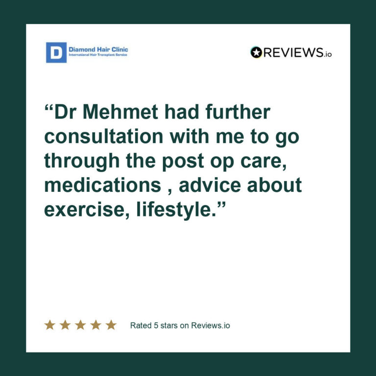 Patient review: Dr Mehmet had further consultation with me to go through the post op care, medications , advice about exercise, lifestyle.
