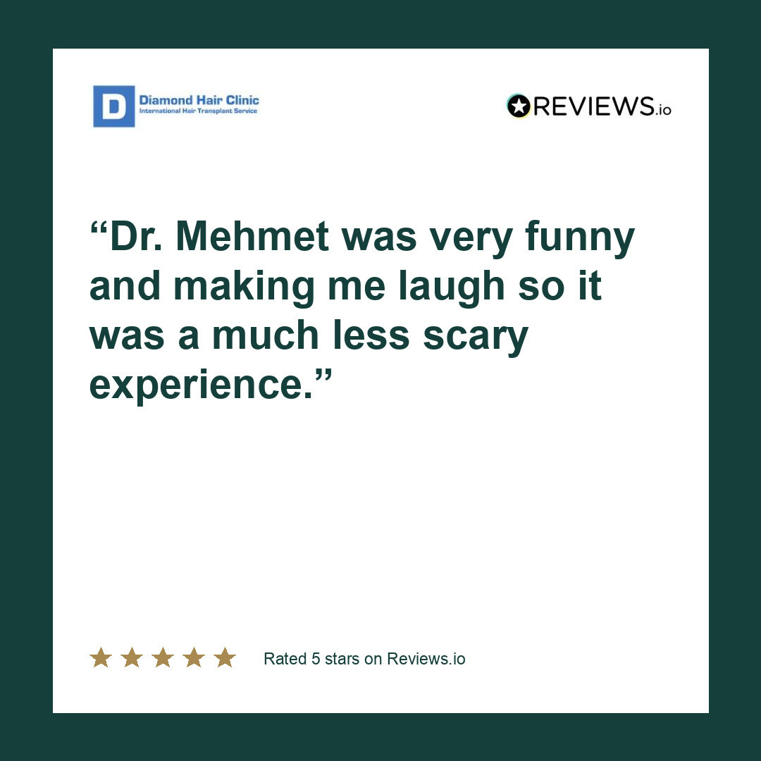 Dr. Mehmet was very funny and making me laugh so it was a much less scary experience.