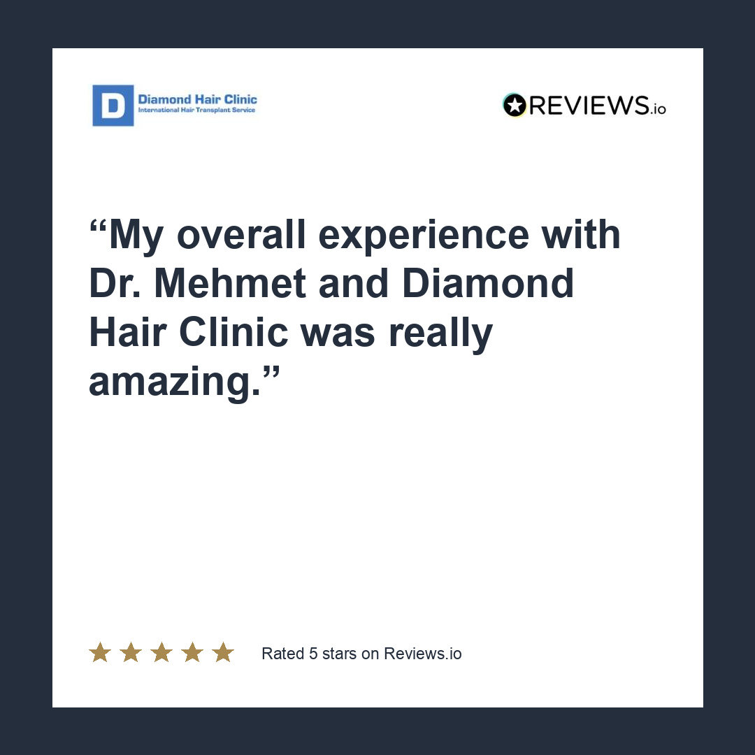 My overall experience with Dr. Mehmet and Diamond Hair Clinic was really amazing.
