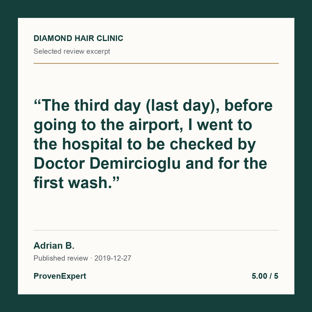 The third day (last day), before going to the airport, I went to the hospital to be checked by Doctor Demircioglu and for the first wash.