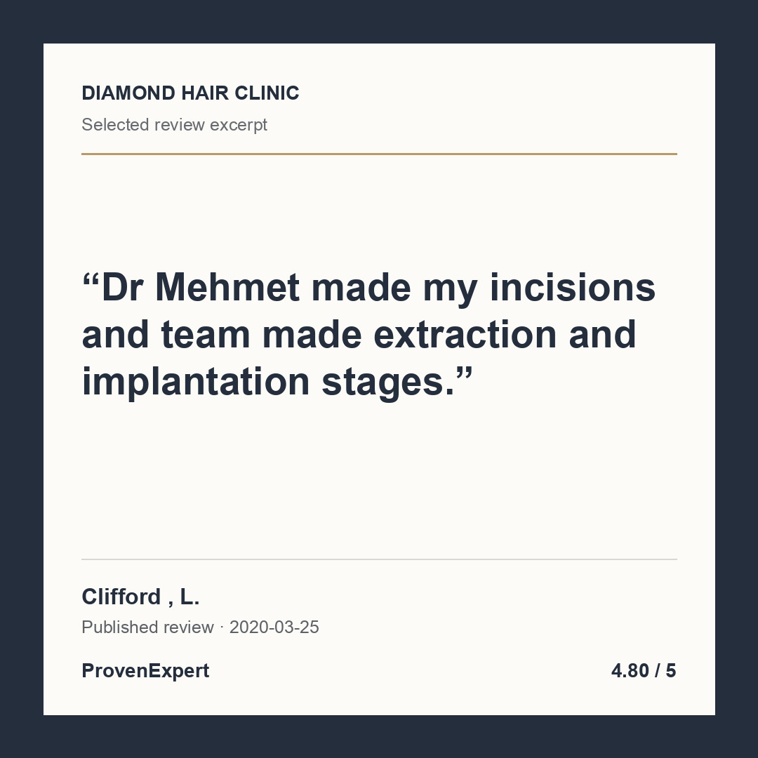Dr Mehmet made my incisions and team made extraction and implantation stages.