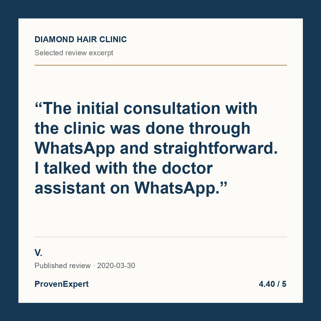 The initial consultation with the clinic was done through WhatsApp and straightforward. I talked with the doctor assistant on WhatsApp.