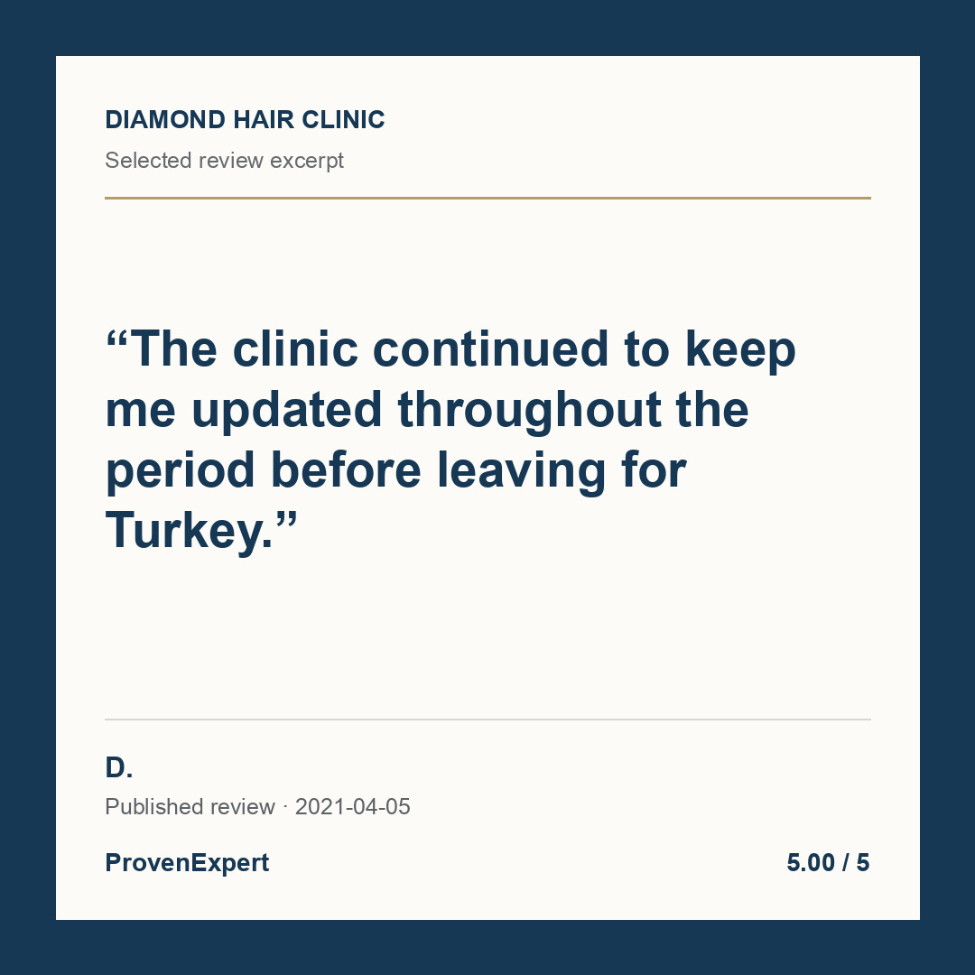 The clinic continued to keep me updated throughout the period before leaving for Turkey.
