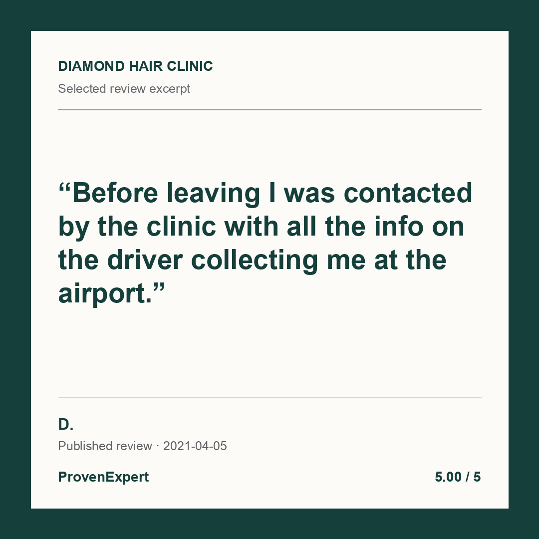 Before leaving I was contacted by the clinic with all the info on the driver collecting me at the airport.