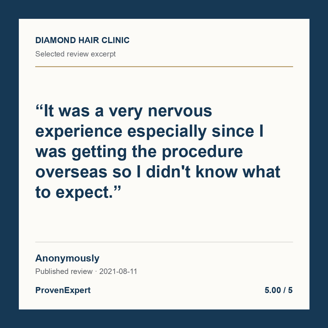 It was a very nervous experience especially since I was getting the procedure overseas so I didn't know what to expect.
